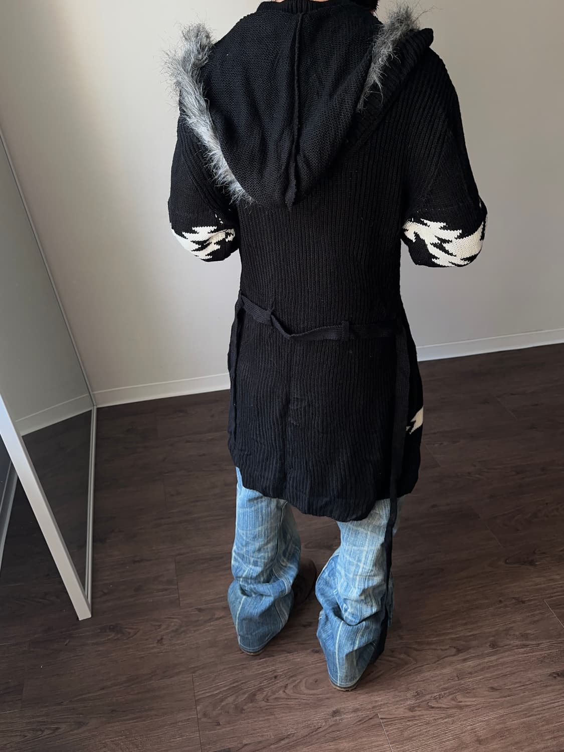 Sterny 퍼 후디 아즈텍 롱 카디건 상품이미지7