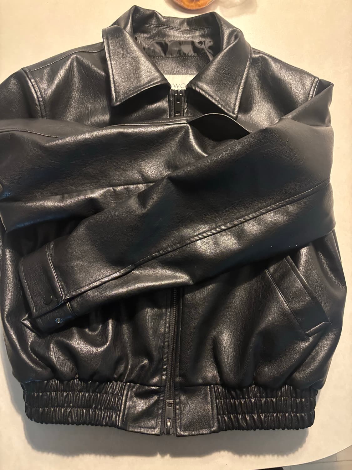 브이투 크롭 레더자켓 상품이미지3