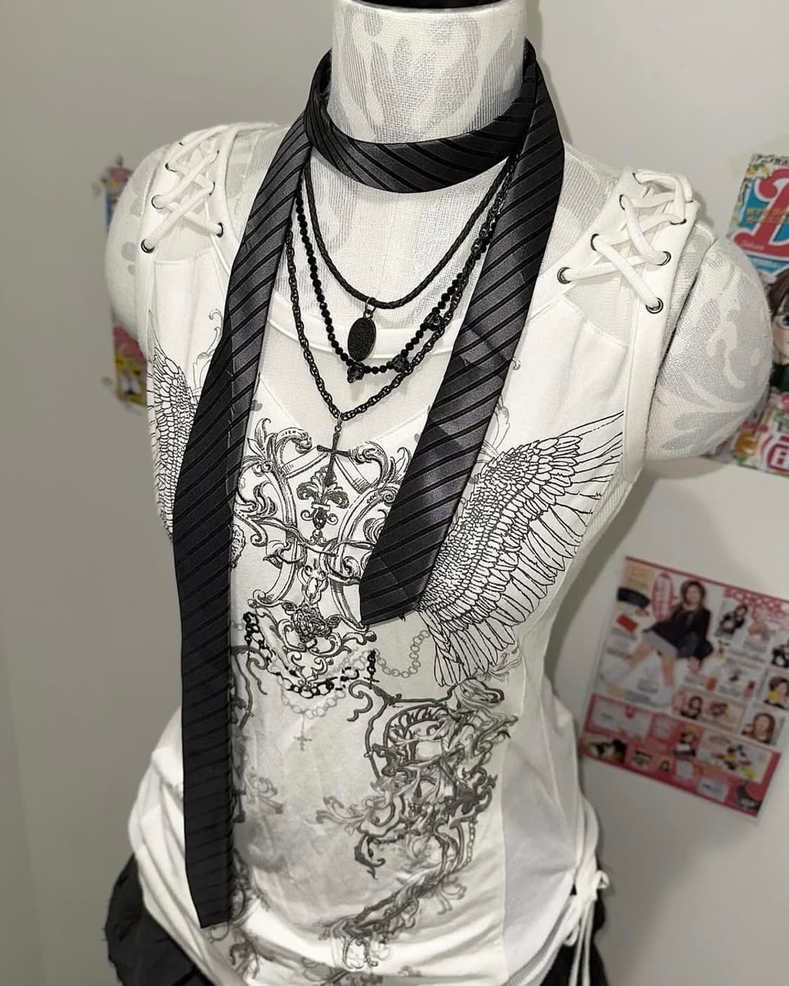 Ozz On Gray printed shirring detail top 상품이미지2