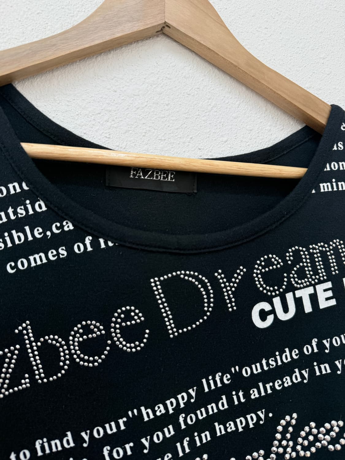 빈티지 FA ZBEE 블랙 로고 펑크 슬림 반팔티 상품이미지5