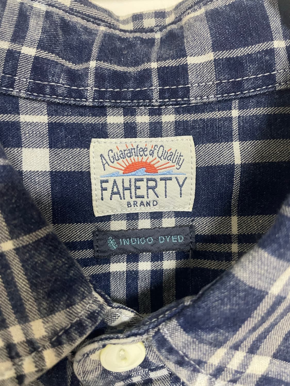 [파허티 Faherty] 인디고다이 체크 반팔 셔츠 / 100-105 상품이미지4