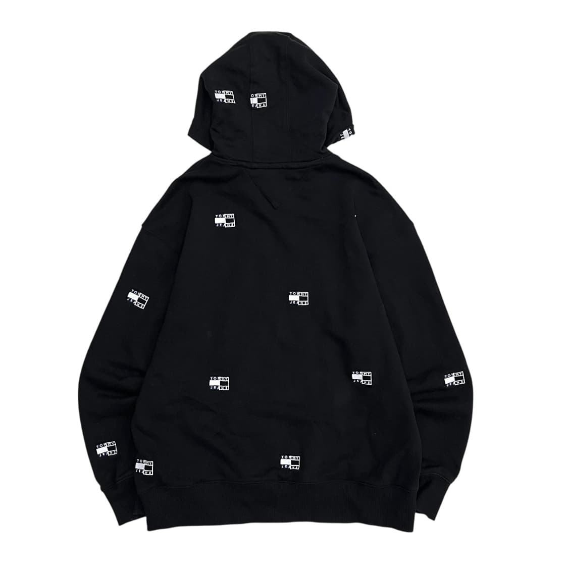 타미힐피거 진스 로고패턴 블랙 후드 L 상품이미지3