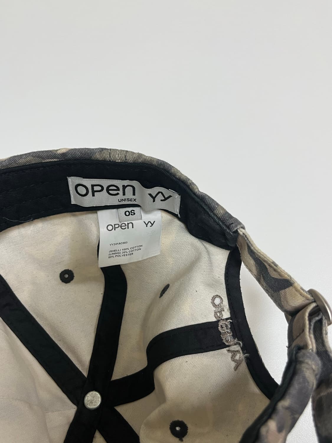 오픈 와이와이 카모 캡 카키 Open Yy Camo Cap Khaki 상품이미지2