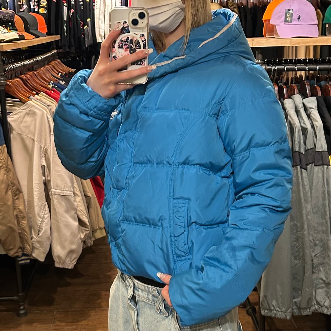 [HI] 아베크롬비 숏패딩 블루  상품이미지4
