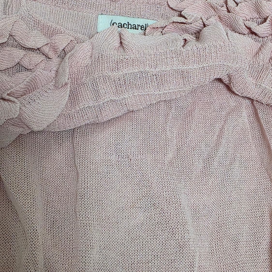 유럽빈티지 cacharel)핑크 히메갸루st 로맨틱셔링 시스루 슬리브리스 상품이미지5