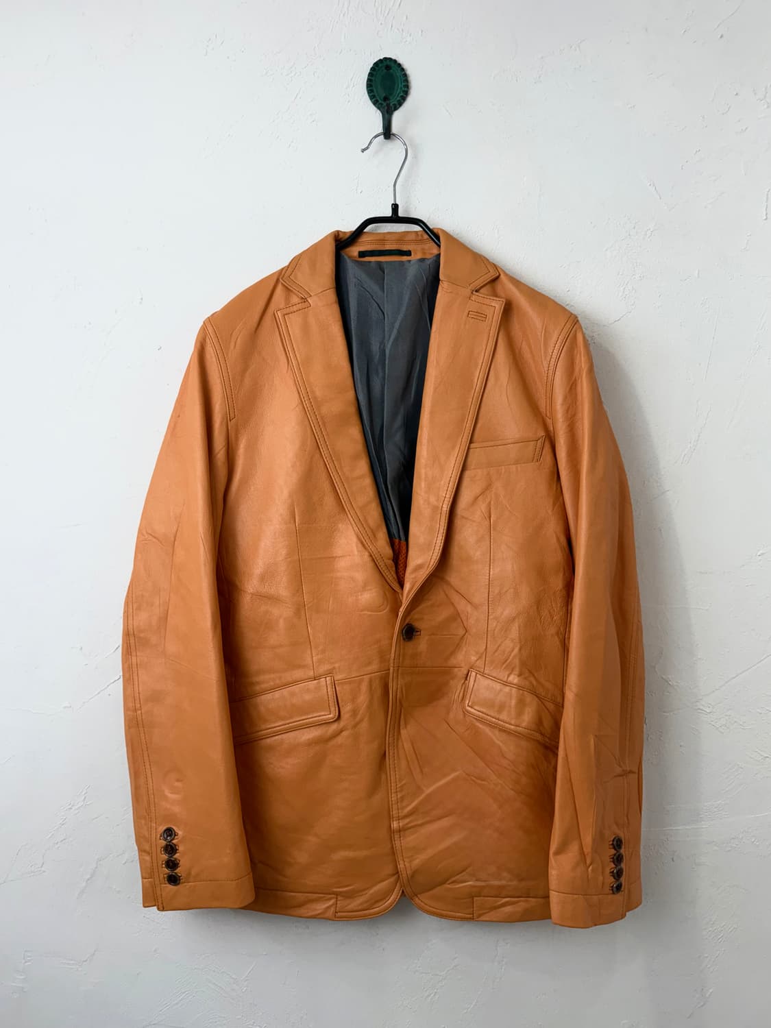 CUSTOM CULTURE 오렌지 램스킨 레더 블레이저 상품이미지1