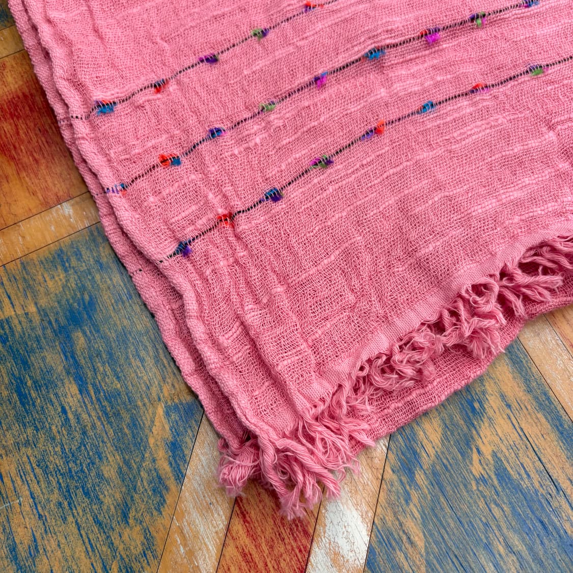 powder 핑크 레인보우 스티치 스카프 머플러 (JPN) 상품이미지3