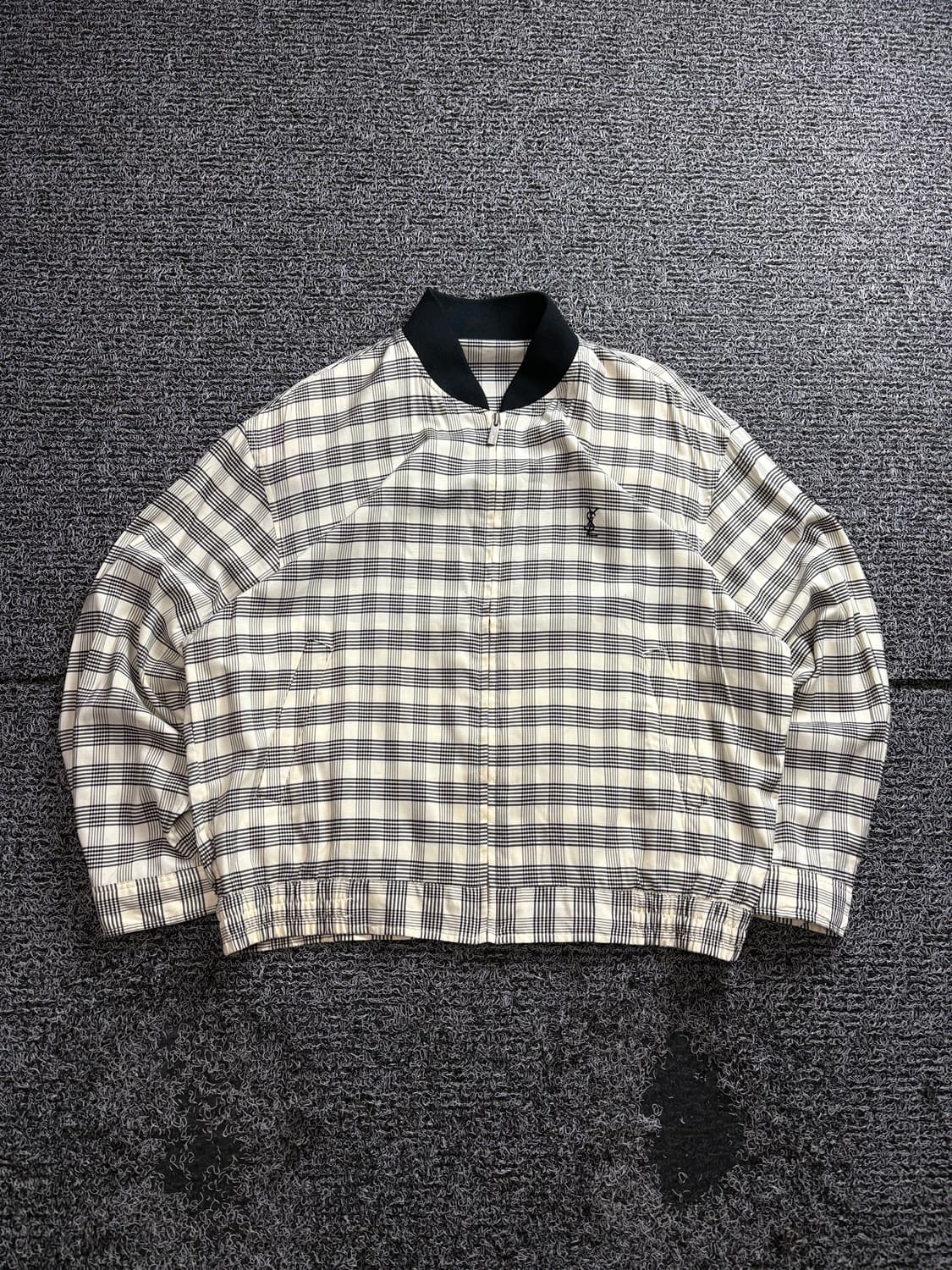 90s YSL 입생로랑 아카이브 체크 블루종 3143 상품이미지2