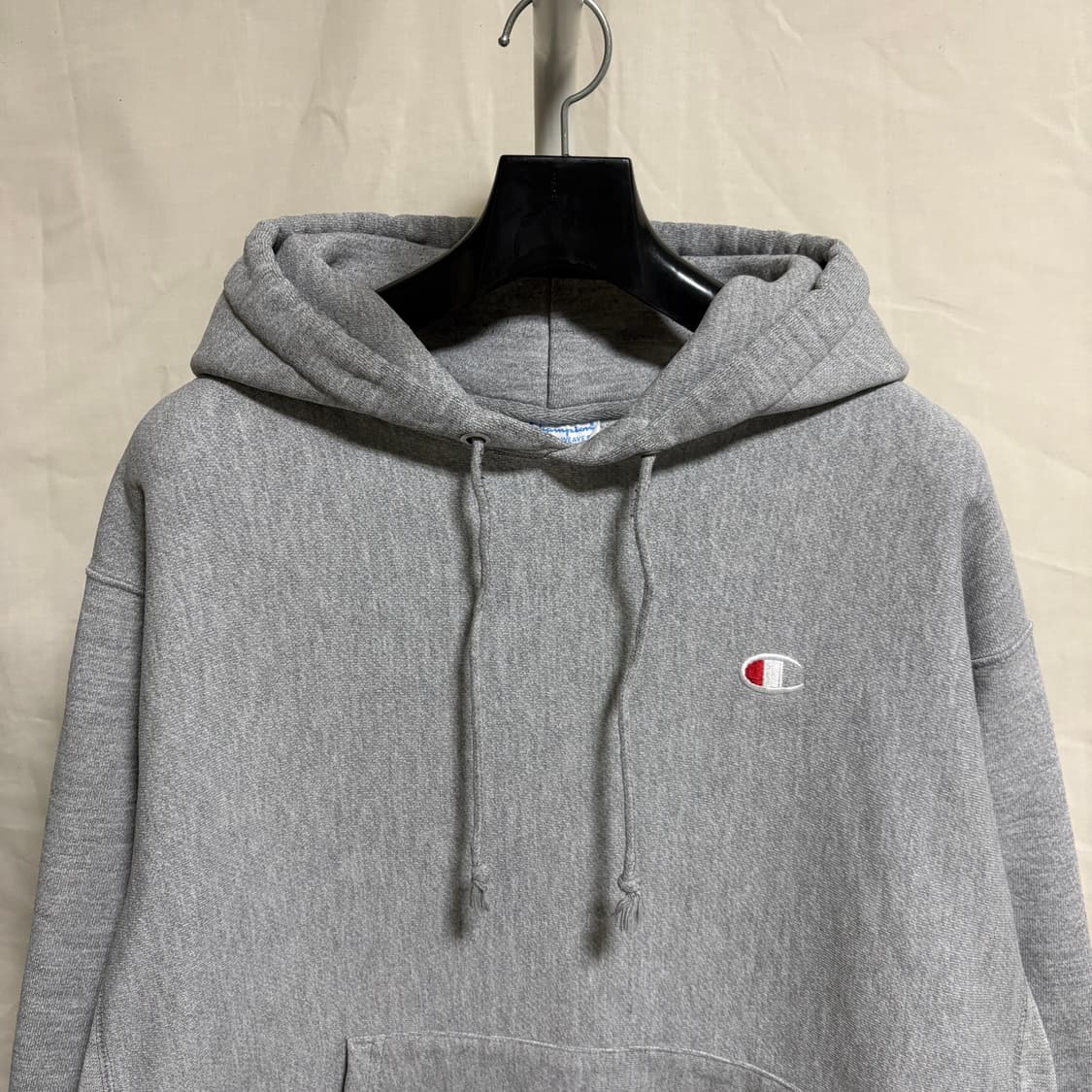 챔피온 리버스위브 기모 로고 후드티 / 그레이, L 상품이미지2