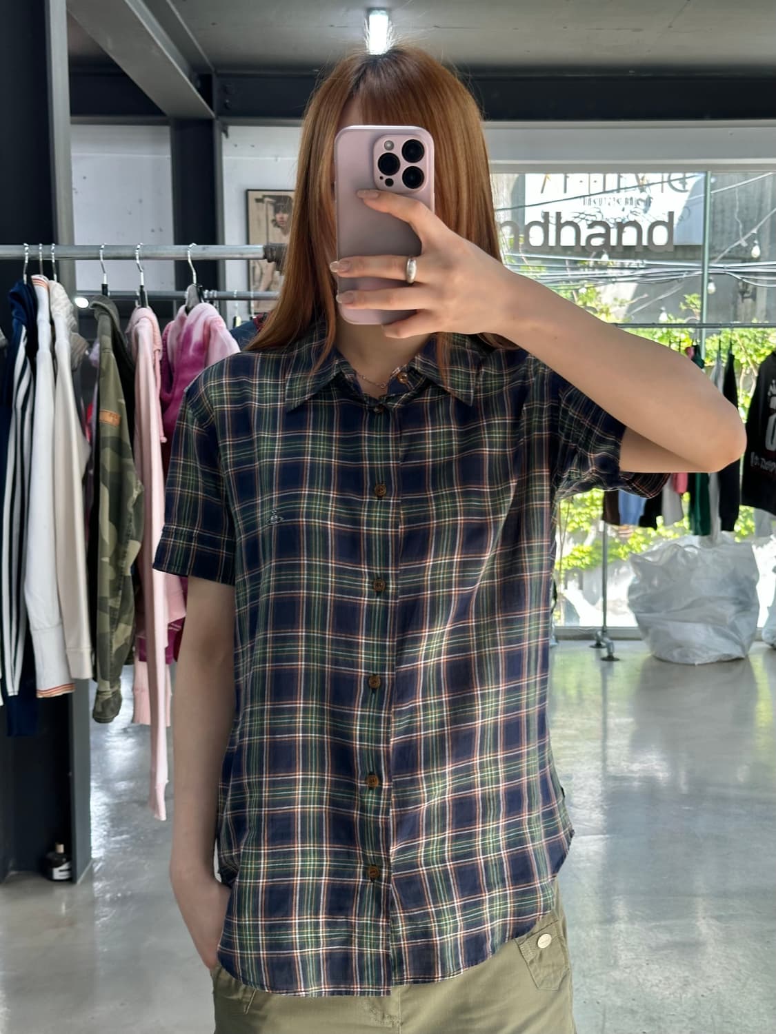 비비안웨스트우드 ORB 체크 반팔셔츠  상품이미지2