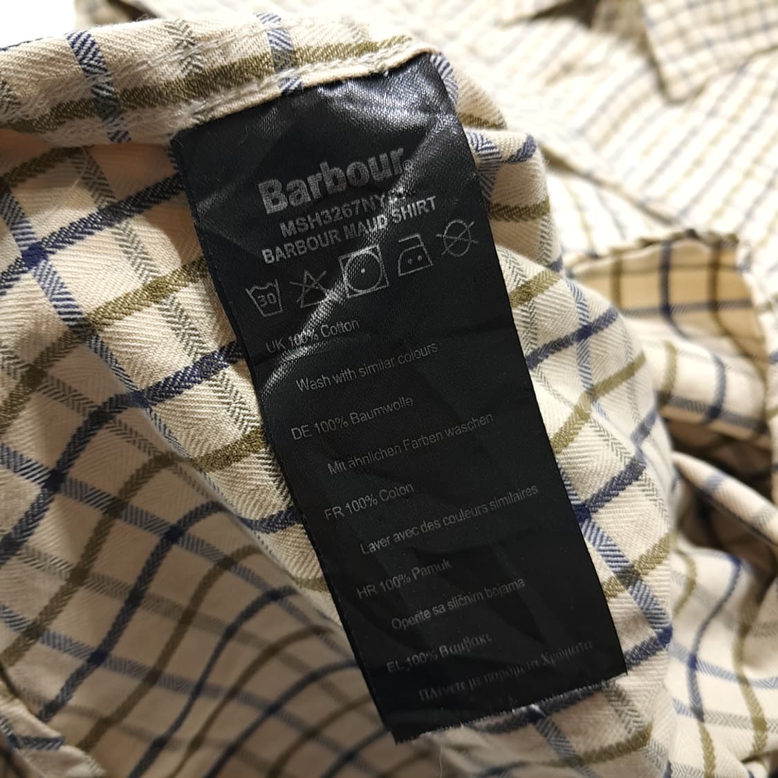 CL299 L 바버 코튼 타터솔체크 베이지 셔츠 남방 상품이미지6