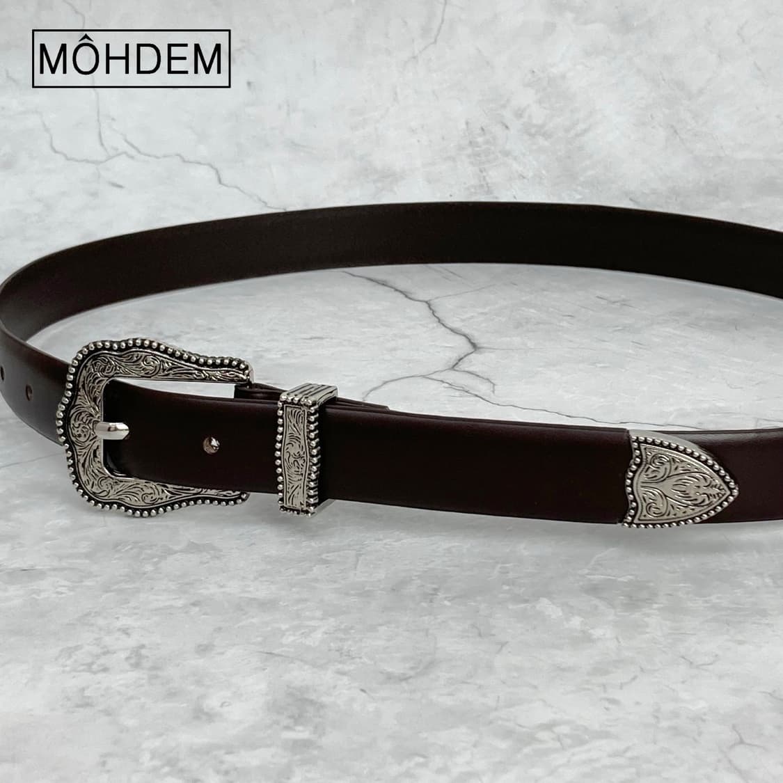 [Uinsex] 클래식 웨스턴 이태리가죽 벨트 브라운 상품이미지7