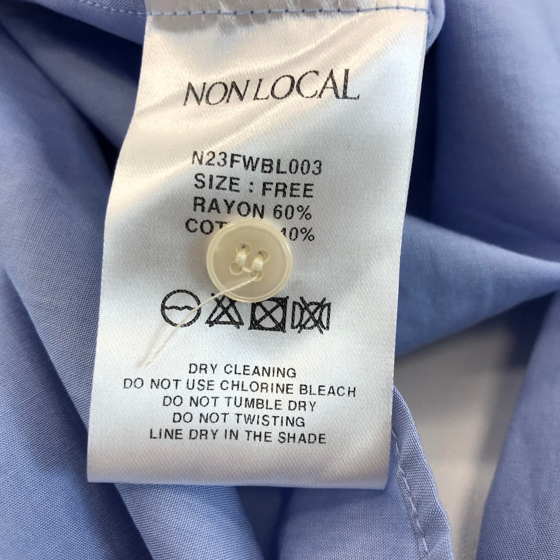 NONLOCAL (새상품) 논로컬 핀턱 커프스 오픈카라셔츠 F 상품이미지6