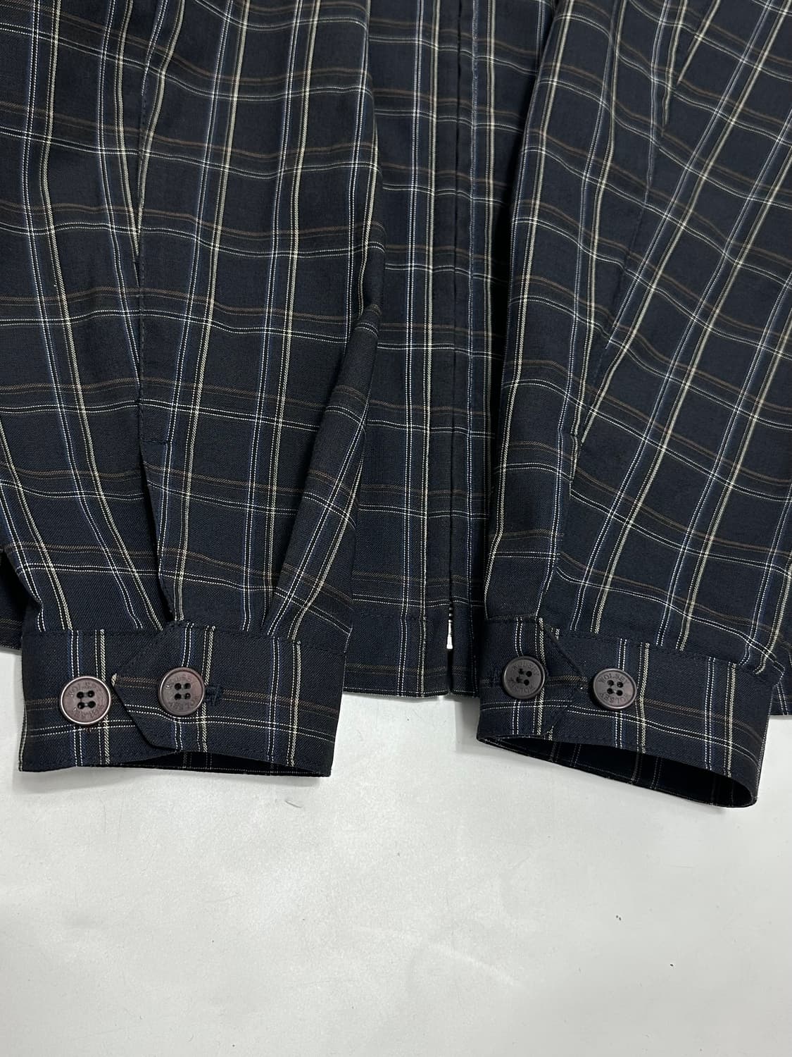 울시 빈티지 써머 울 체크 블루종 자켓 올드스쿨 상품이미지6