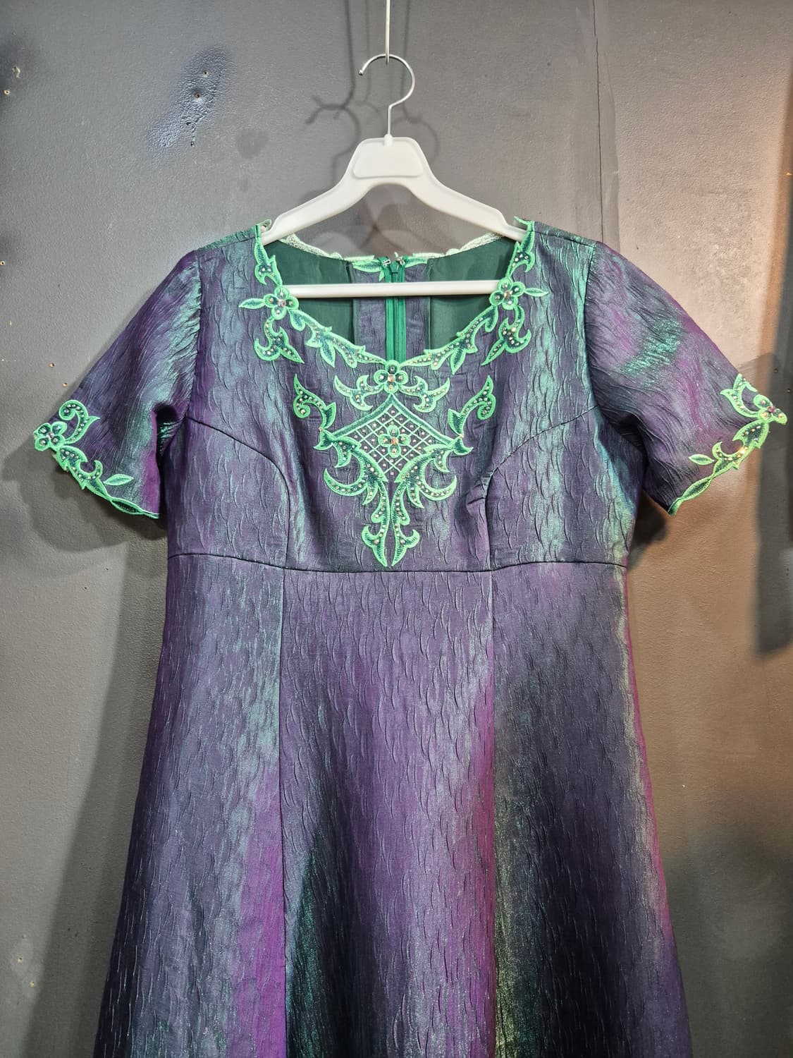 초록 보라 고급  롱드레스 66 77 상품이미지3