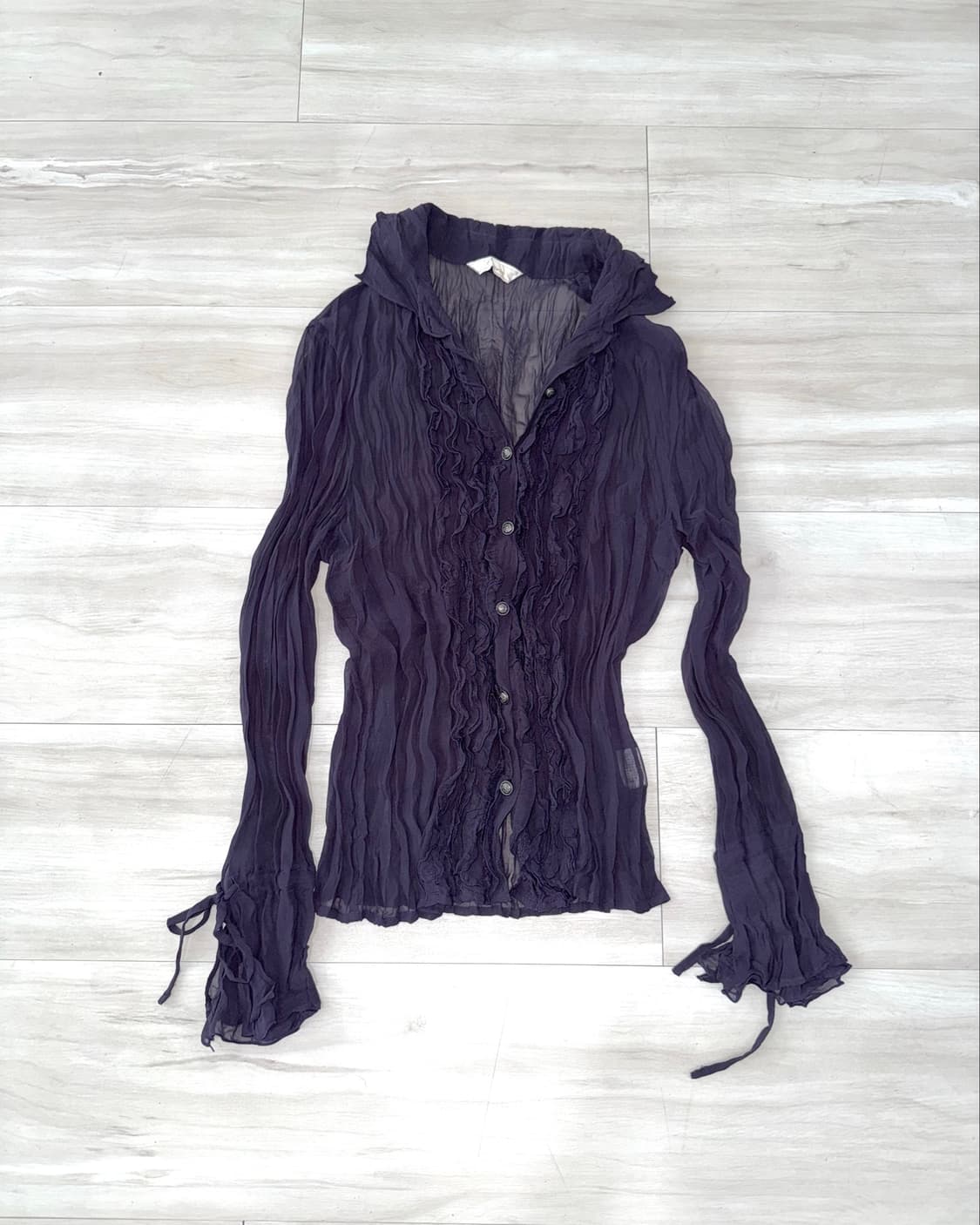 Purple Pleated Shirt 상품이미지1