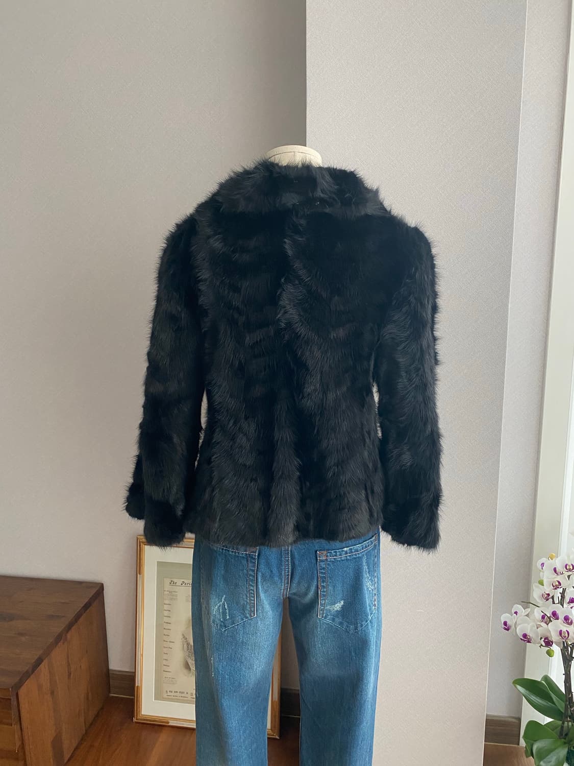 LONE 정욱준 밍크 플레어 크롭스타일 코트(M) 상품이미지4