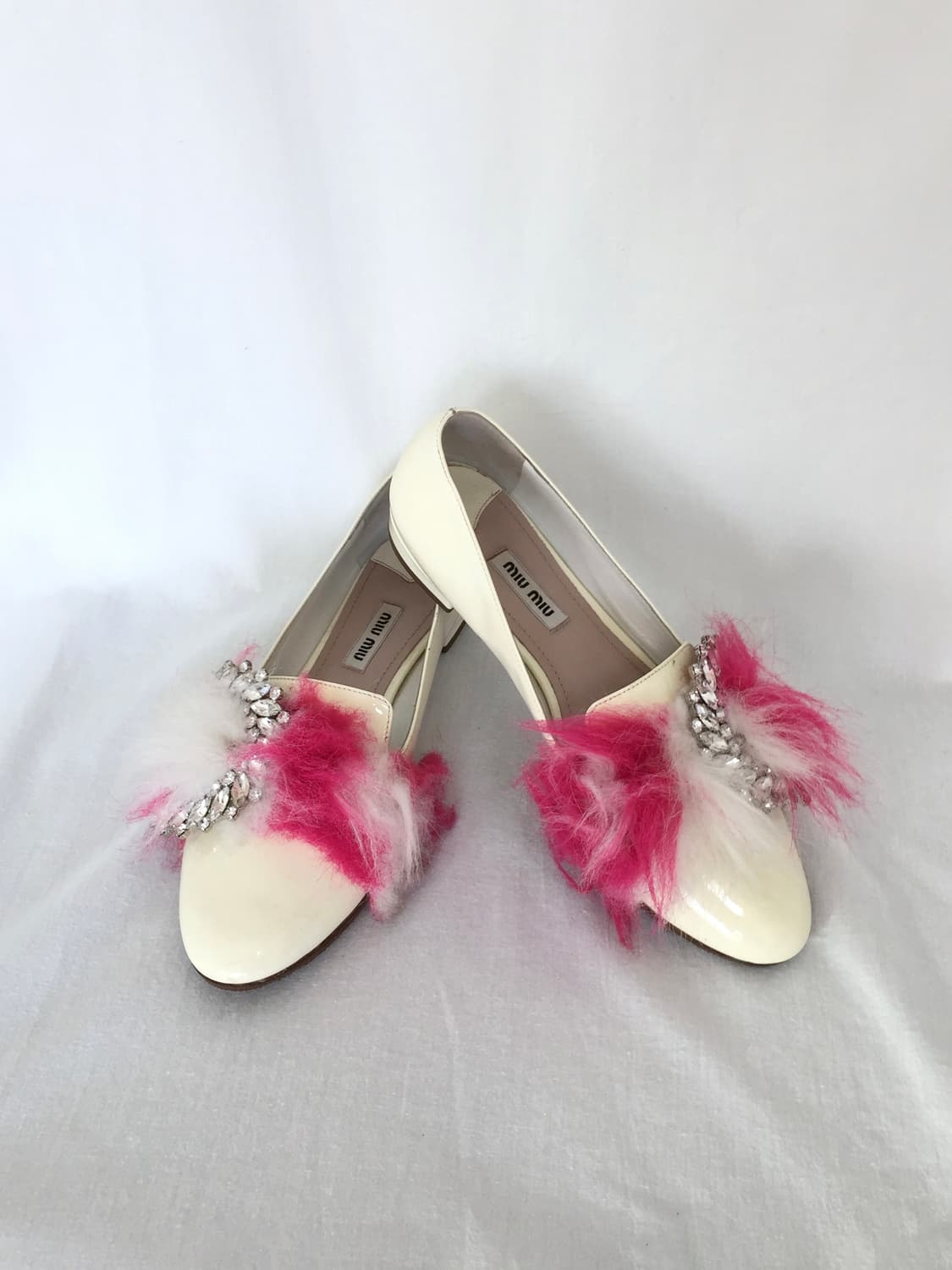 Miu Miu Padent Leather Furry Ballet Shoe 상품이미지3