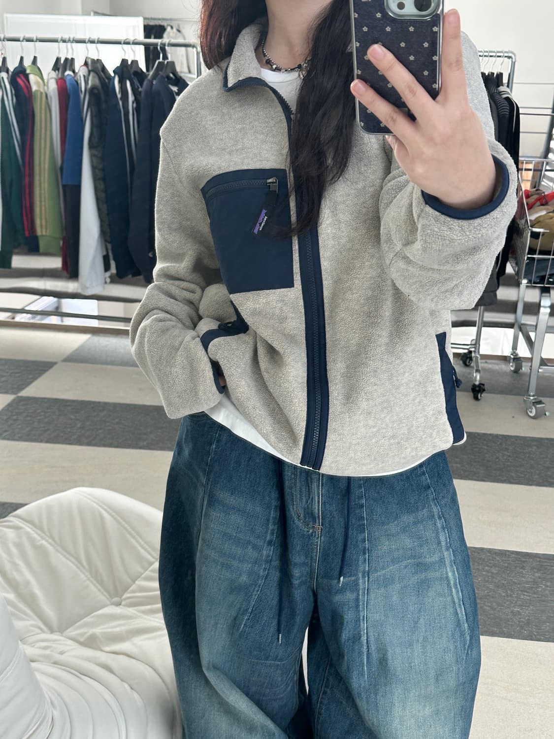 파타고니아 신칠라 오트밀/네이비 집업 자켓  상품이미지2