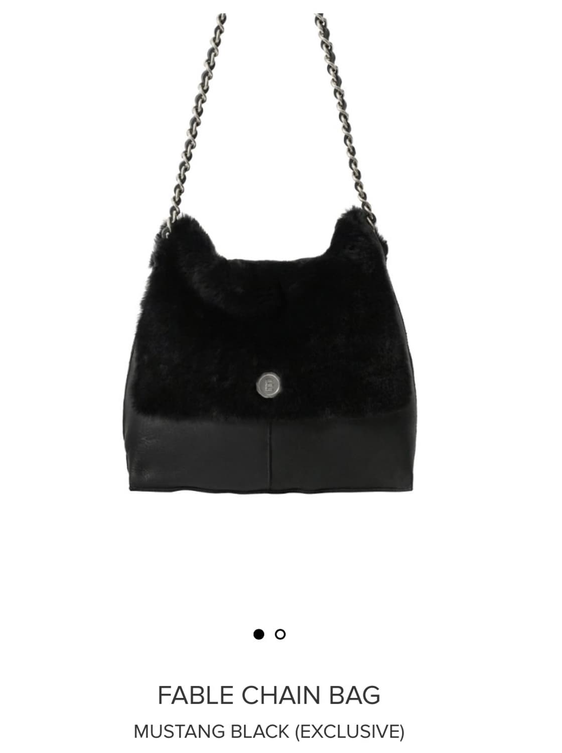새상품) 미닛뮤트 fable chain 페블 체인백 무스탕 블랙 상품이미지1