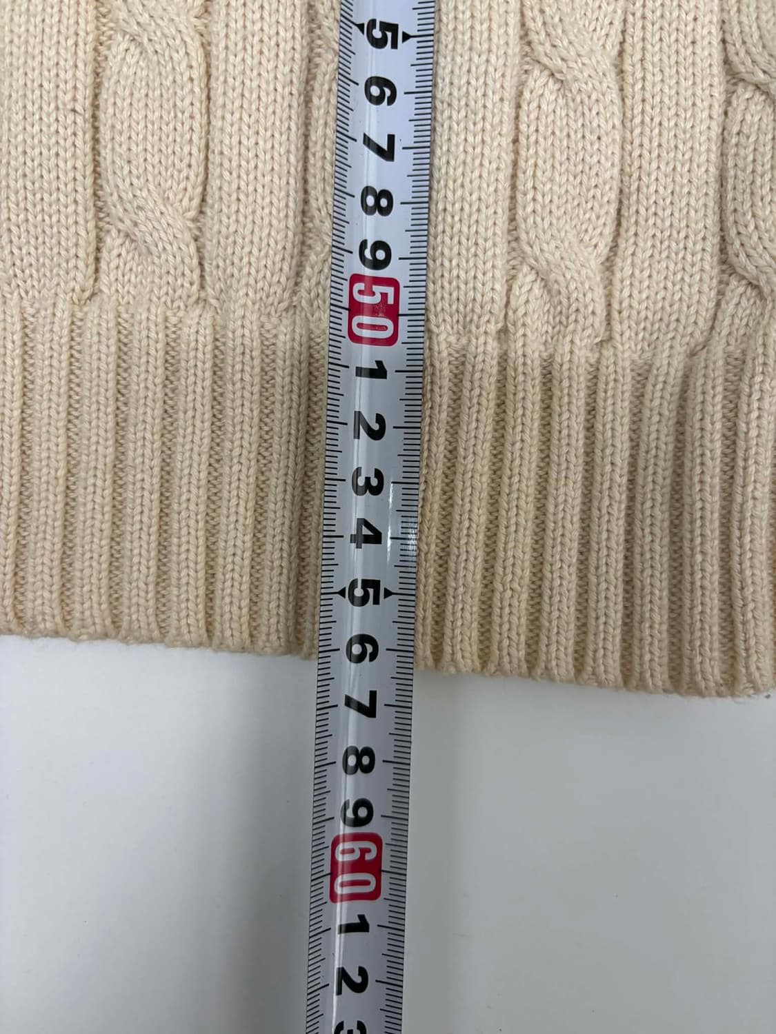 폴로 랄프로렌 신형 라벨 아이보리 걸즈 케이블 브이넥 니트(S) 상품이미지6