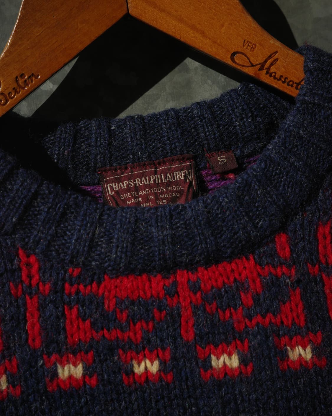 80‘s Chaps 랄프로렌 아즈텍 패턴 셰틀울 니트 상품이미지2