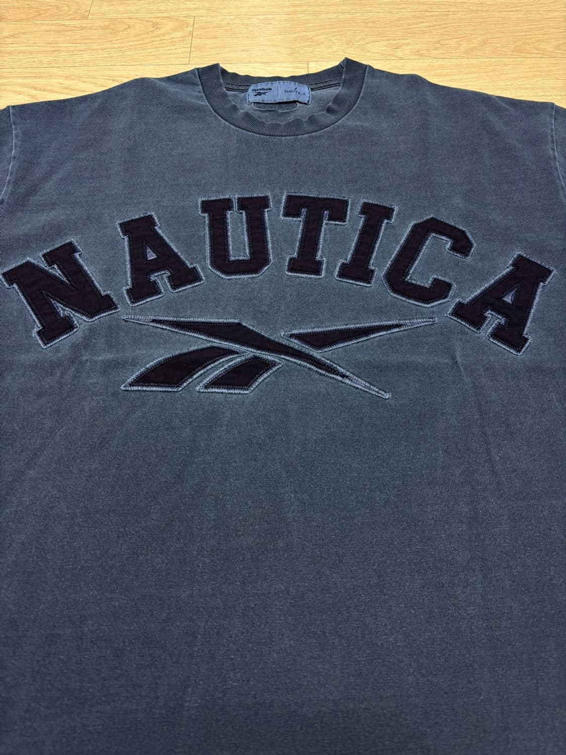 노티카 재팬 x Reebok 아치로고 피그먼트 다이 티셔츠 네이비 XL 상품이미지3
