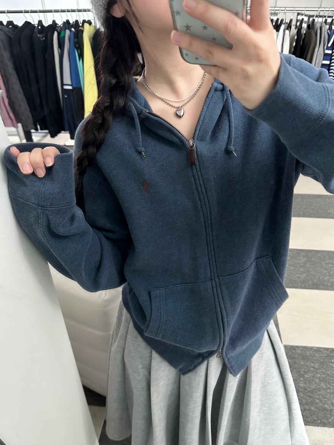 폴로 랄프로렌 뮤트블루 후드집업  상품이미지2