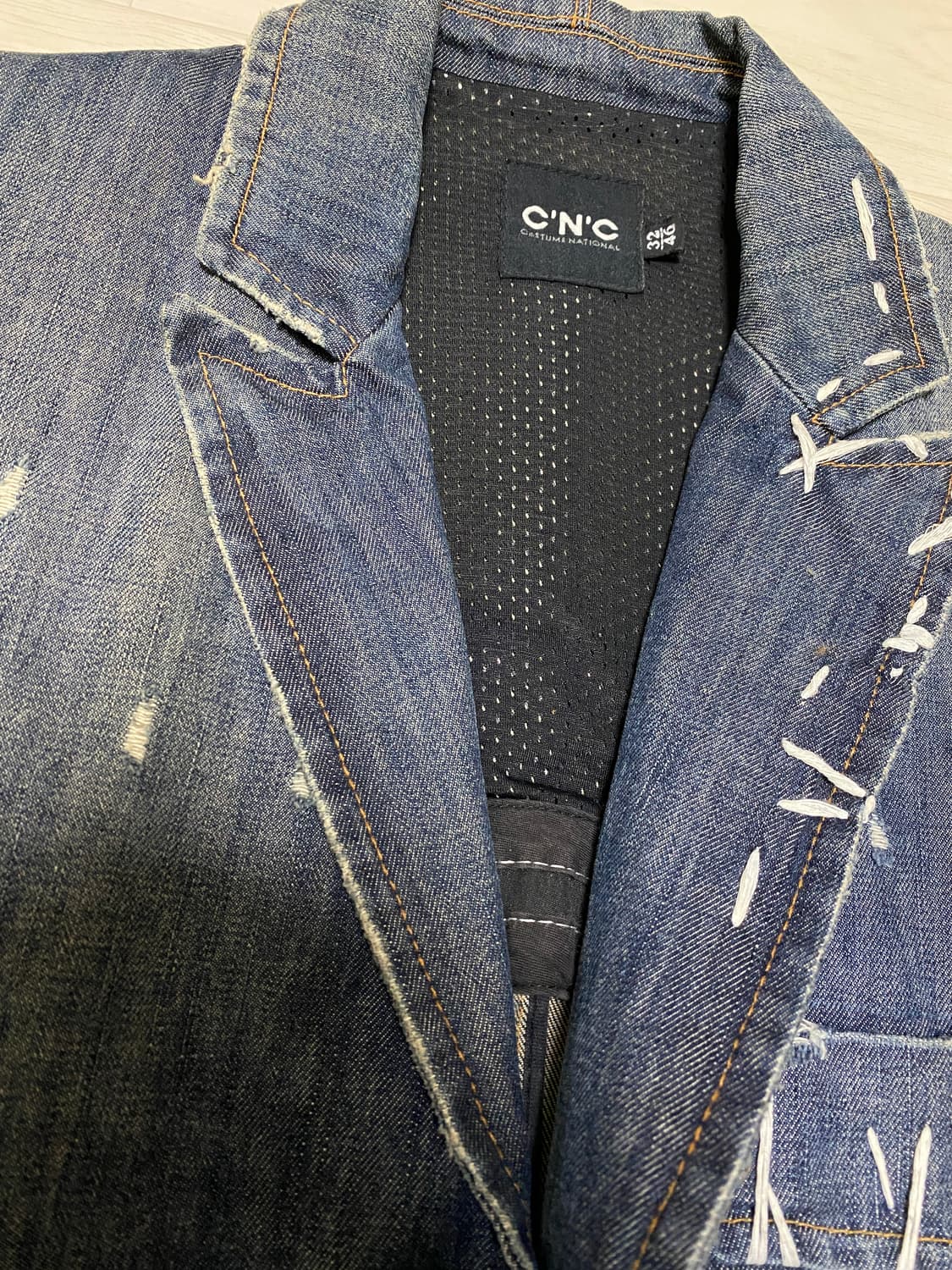 CNC 스티치 데님 블레이저 자켓 상품이미지4