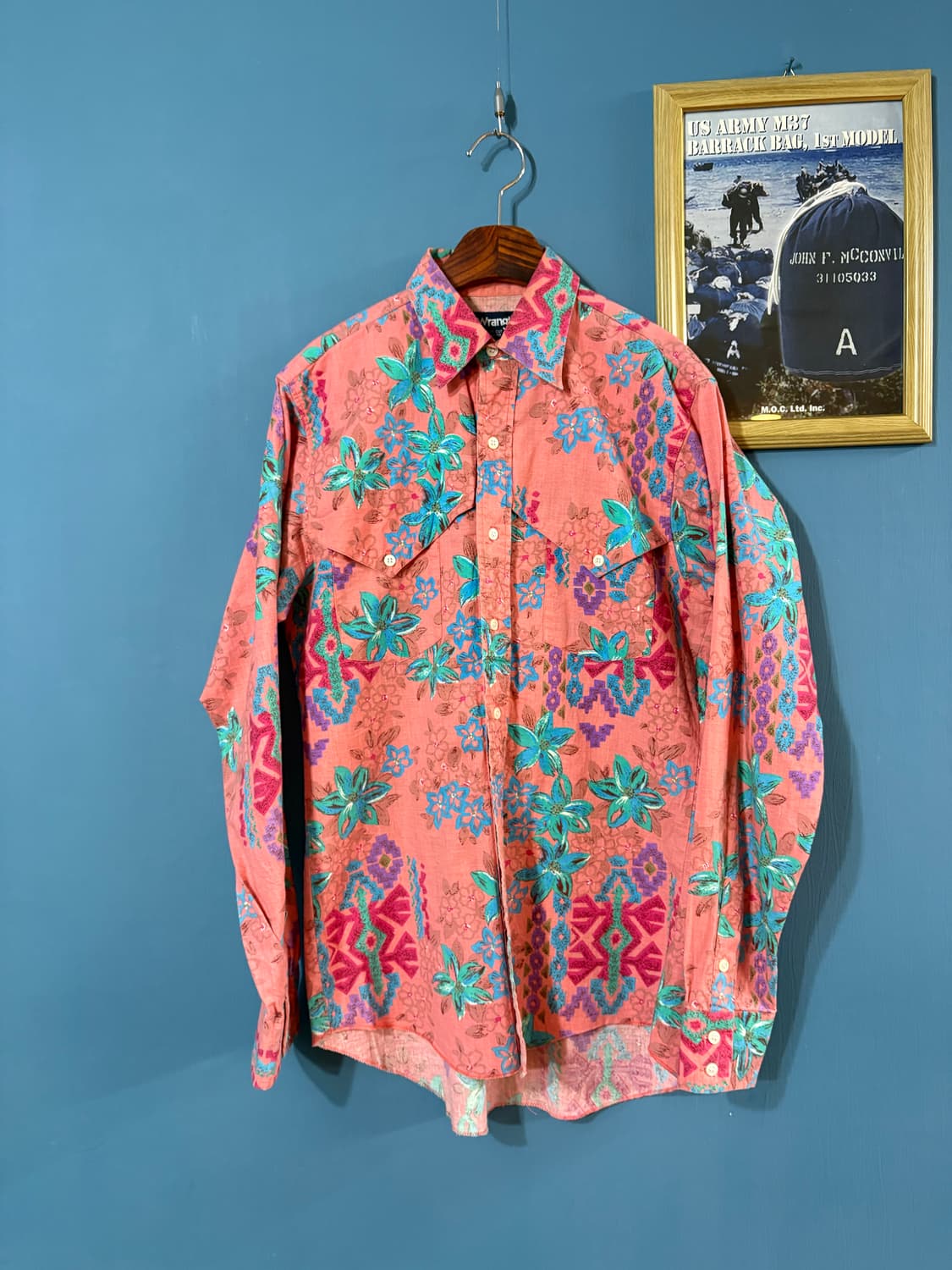 90‘s Wrangler Aztec pattern Shirt. 상품이미지1