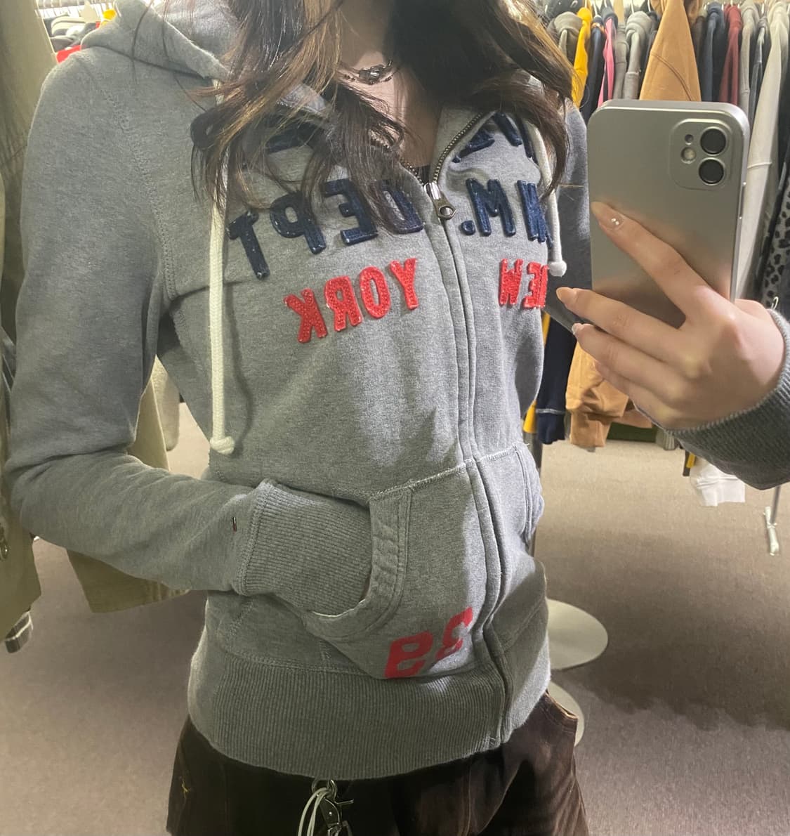 S)타미힐피거 빈티지 여성 아플리케 로고 후드집업 상품이미지1