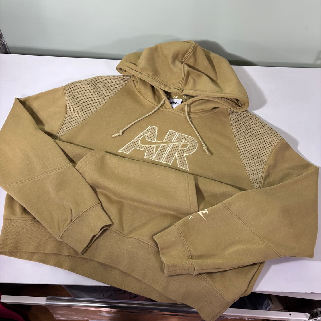 S 95 나이키 베이지 AIR로고 후드티 상품이미지1