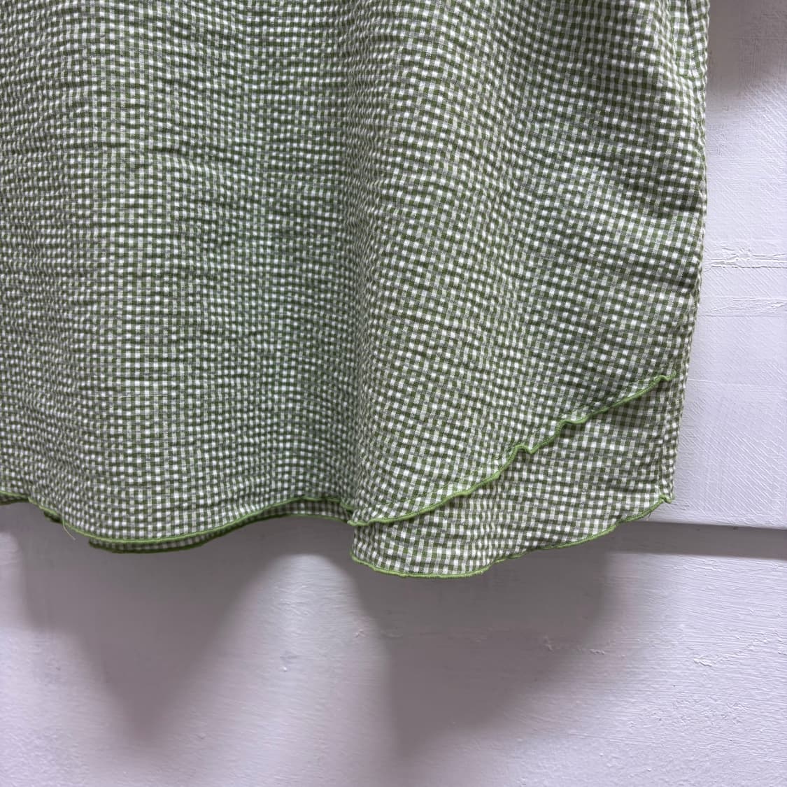 연두 시어서커 리본 러플 블라우스 JPN (미착용) 상품이미지3