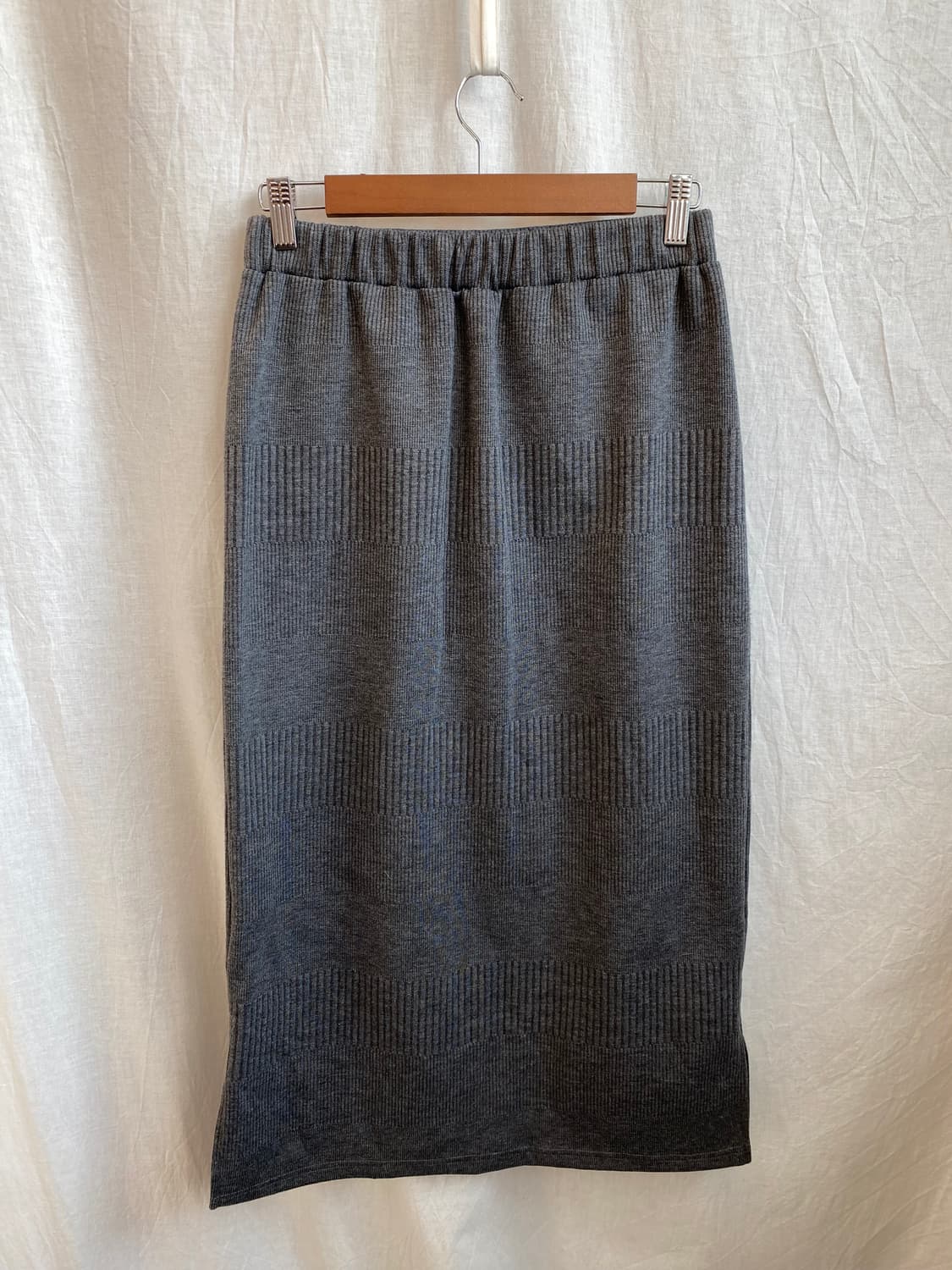 DENIFITS 그레이 롱밴딩스커트(M) 상품이미지2