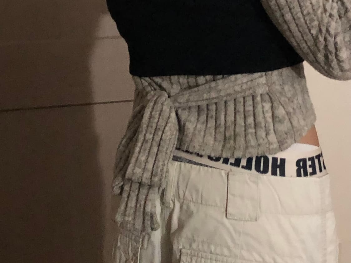 골지 리본 랩 니트 아이보리 상품이미지5