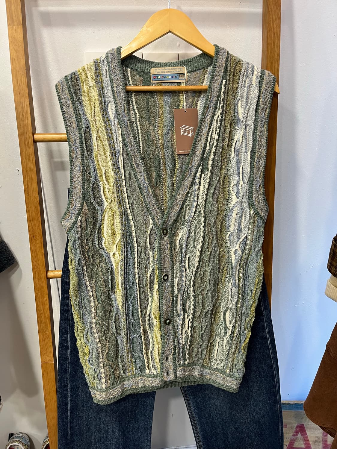 올드 컨트리 니트 조끼 빈티지 패턴 상품이미지1