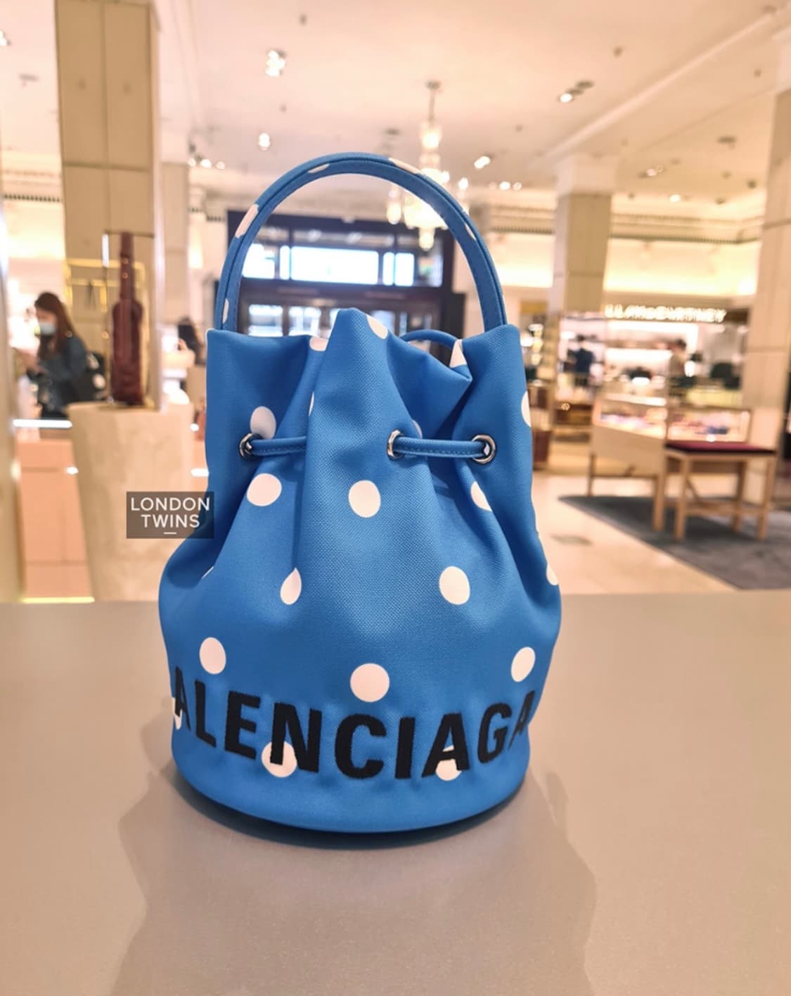 [정품] 발렌시아가 도트 복조리백 버킷백 블루 상품이미지1
