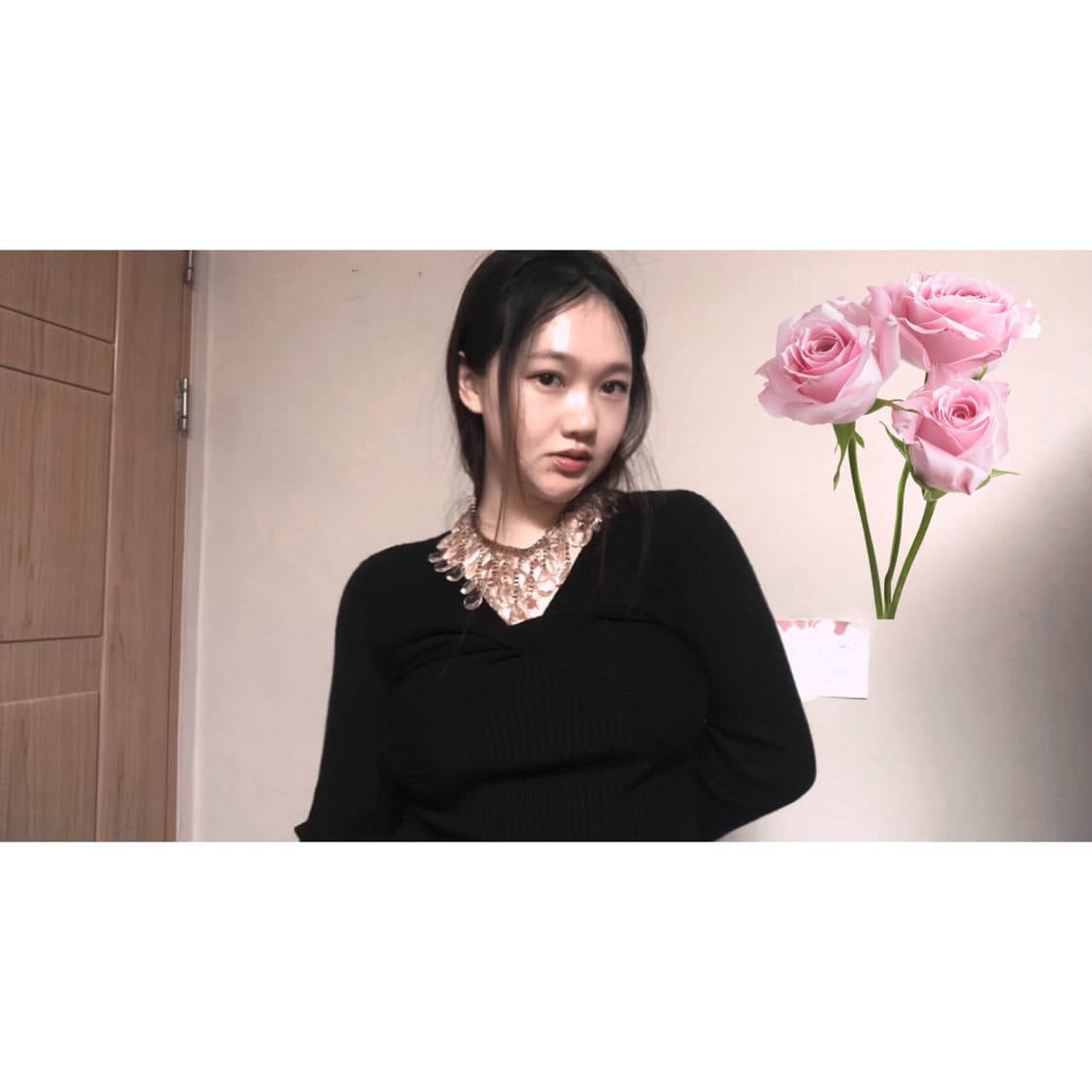 핑크 크리스탈 리본 목걸이 👢 상품이미지5