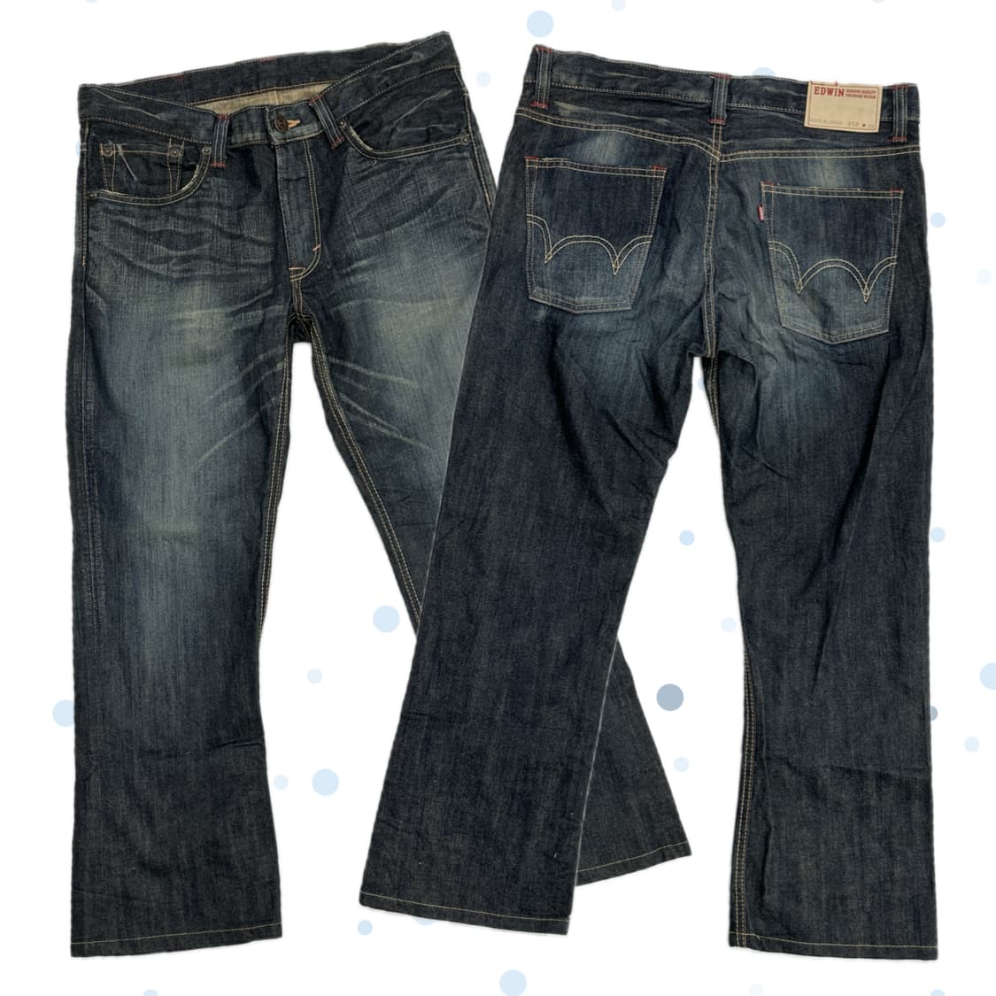 재팬 에드윈 워싱 빈티지 진청 보헤미안 펑크 와이드 데님 팬츠 상품이미지1
