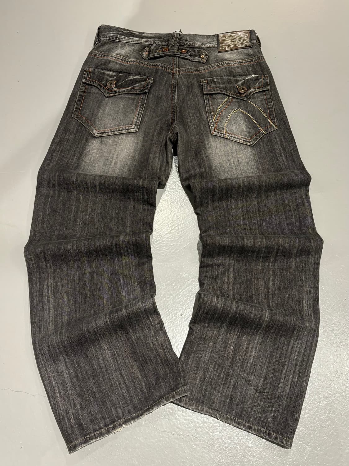 빈티지 스트레이트핏 흑청 데님 팬츠    상품이미지9