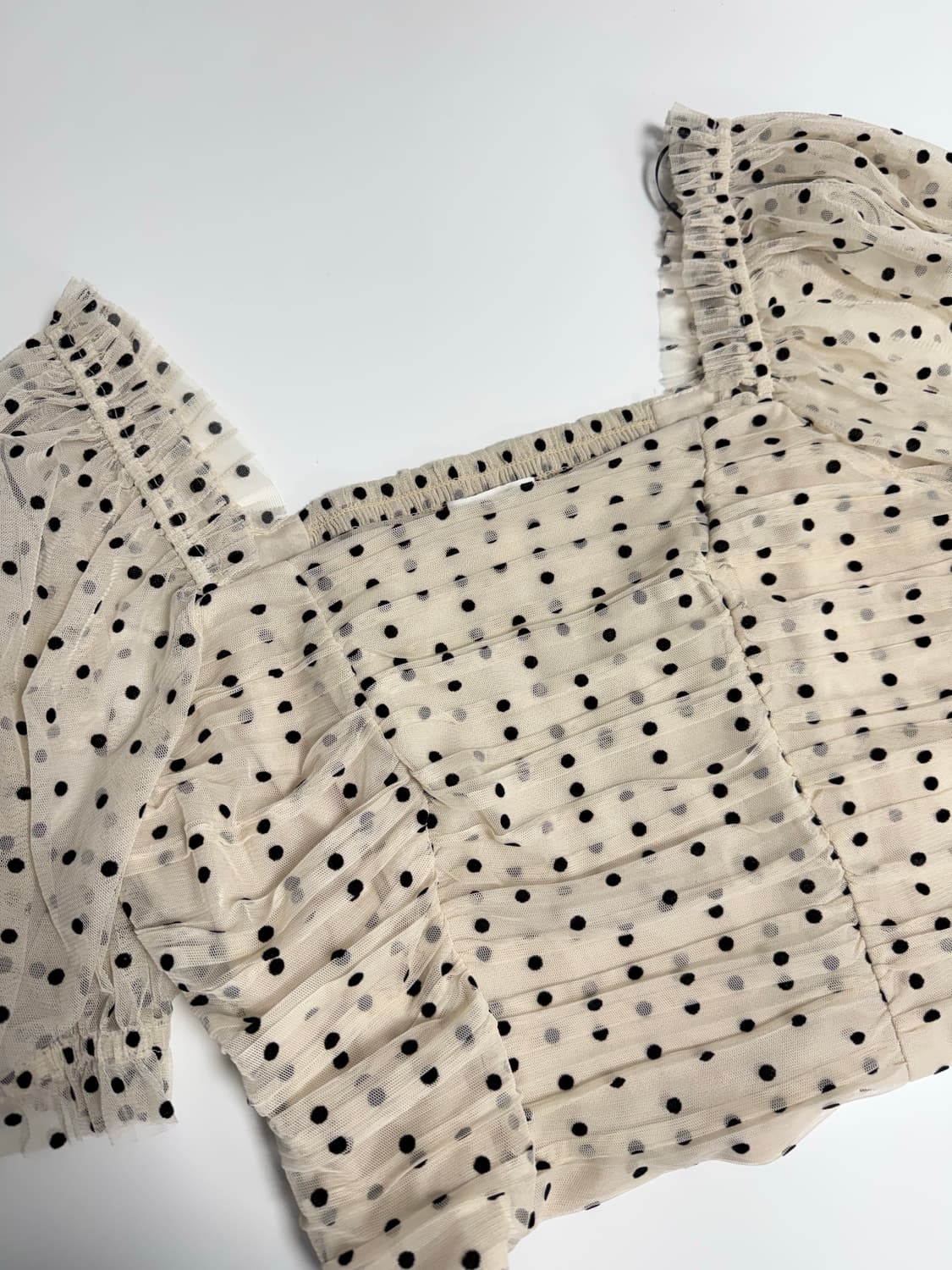 H&M 매쉬 도트 크롭 블라우스 상품이미지7
