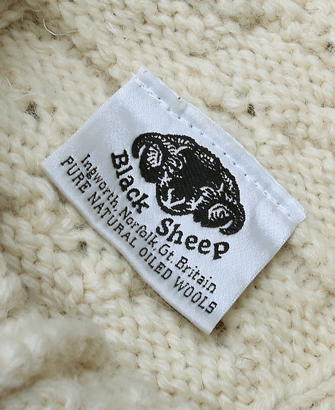 블랙쉽 [Black Sheep] 영국 아이보리 오일드 울 꽈베기 니트후드 상품이미지6