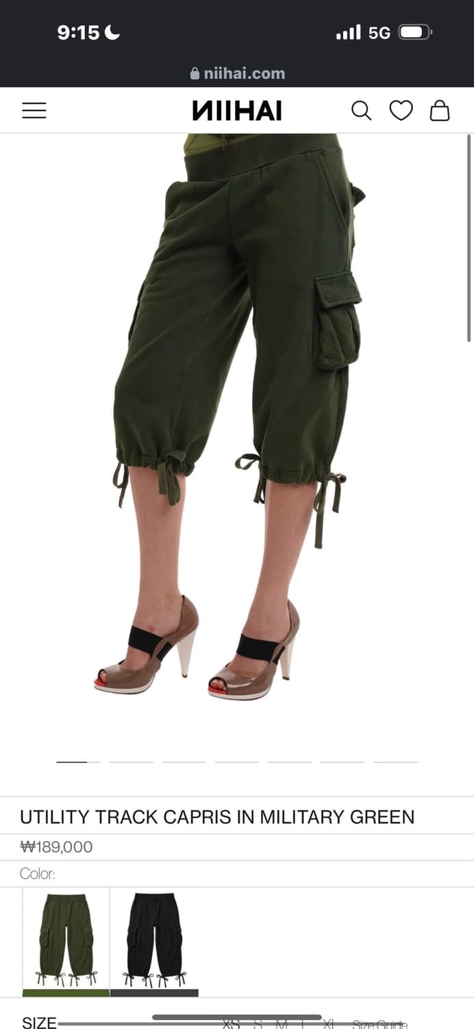 니하이 카프리 팬츠 S 카키 상품이미지2