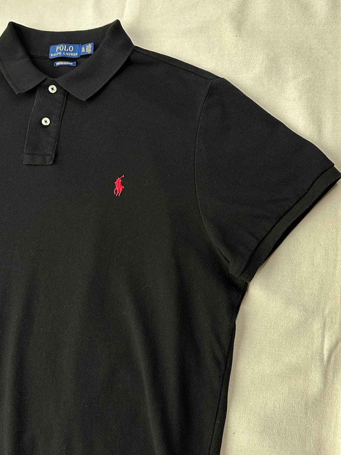 폴로 랄프로렌 반팔 피케 카라티 블랙 커스텀슬림핏 XL 상품이미지3