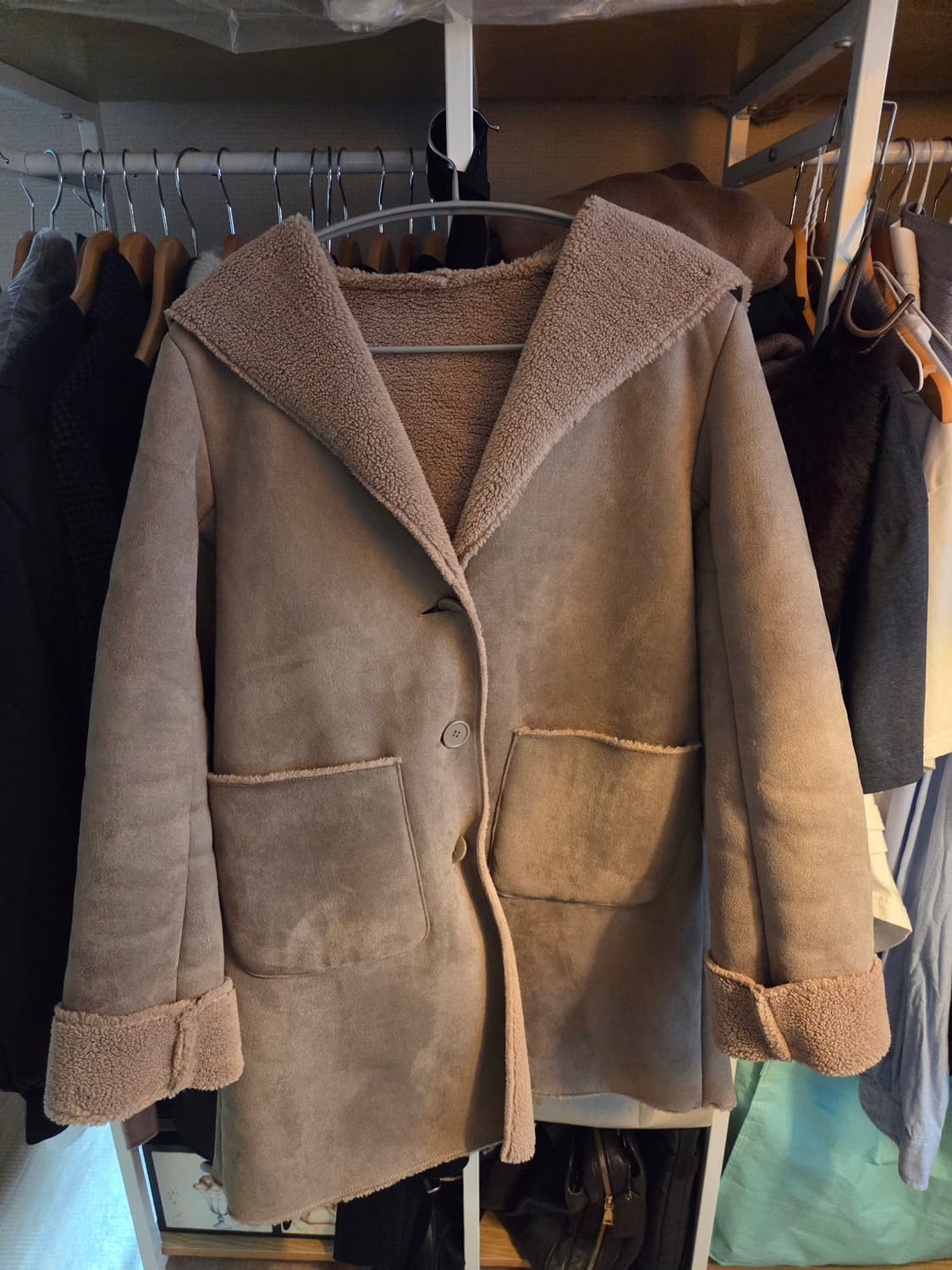 데일리 모리 양털안감 무스탕 상품이미지2