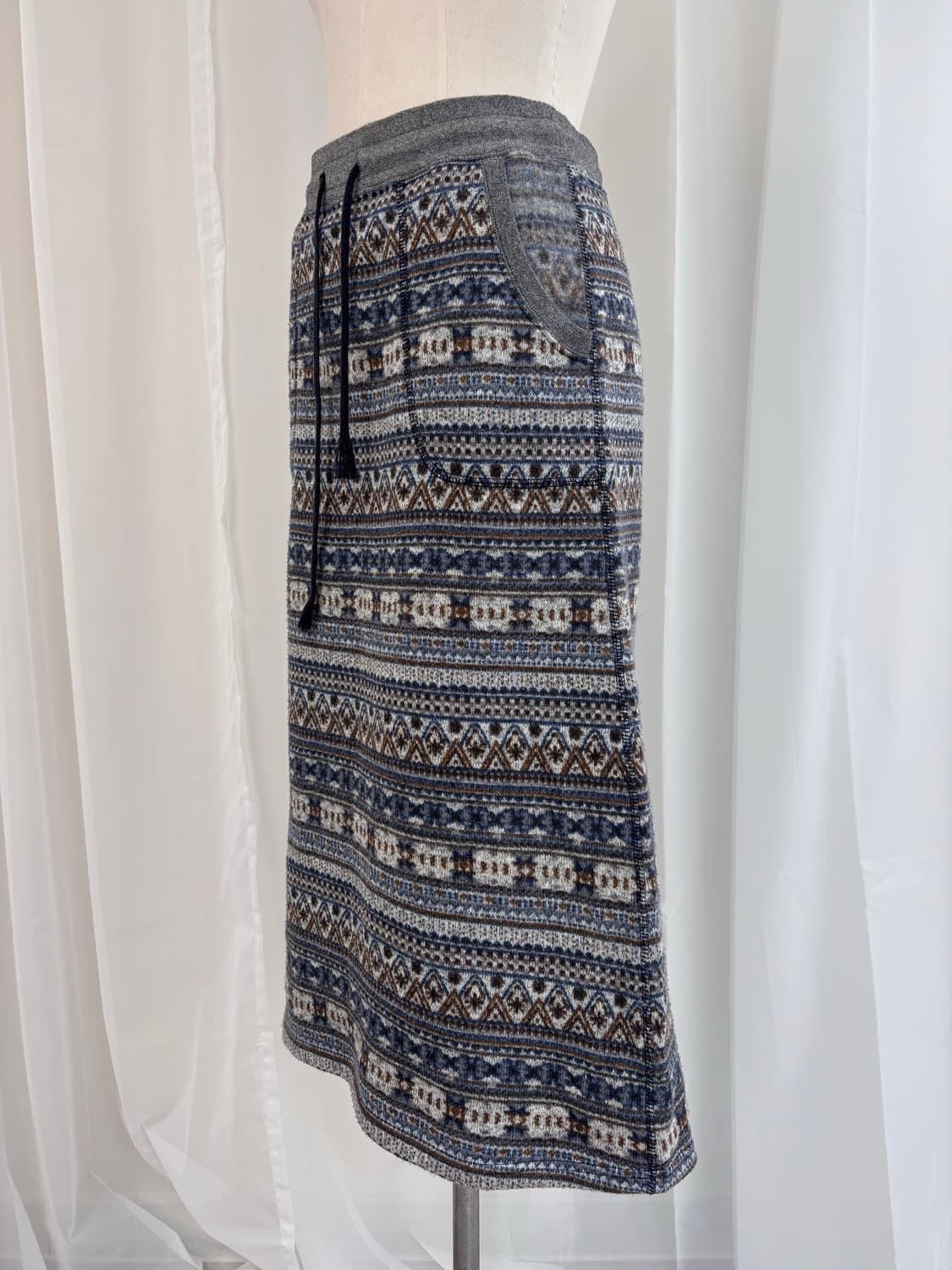 빈티지 노르딕 패턴 롱 스커트 상품이미지7