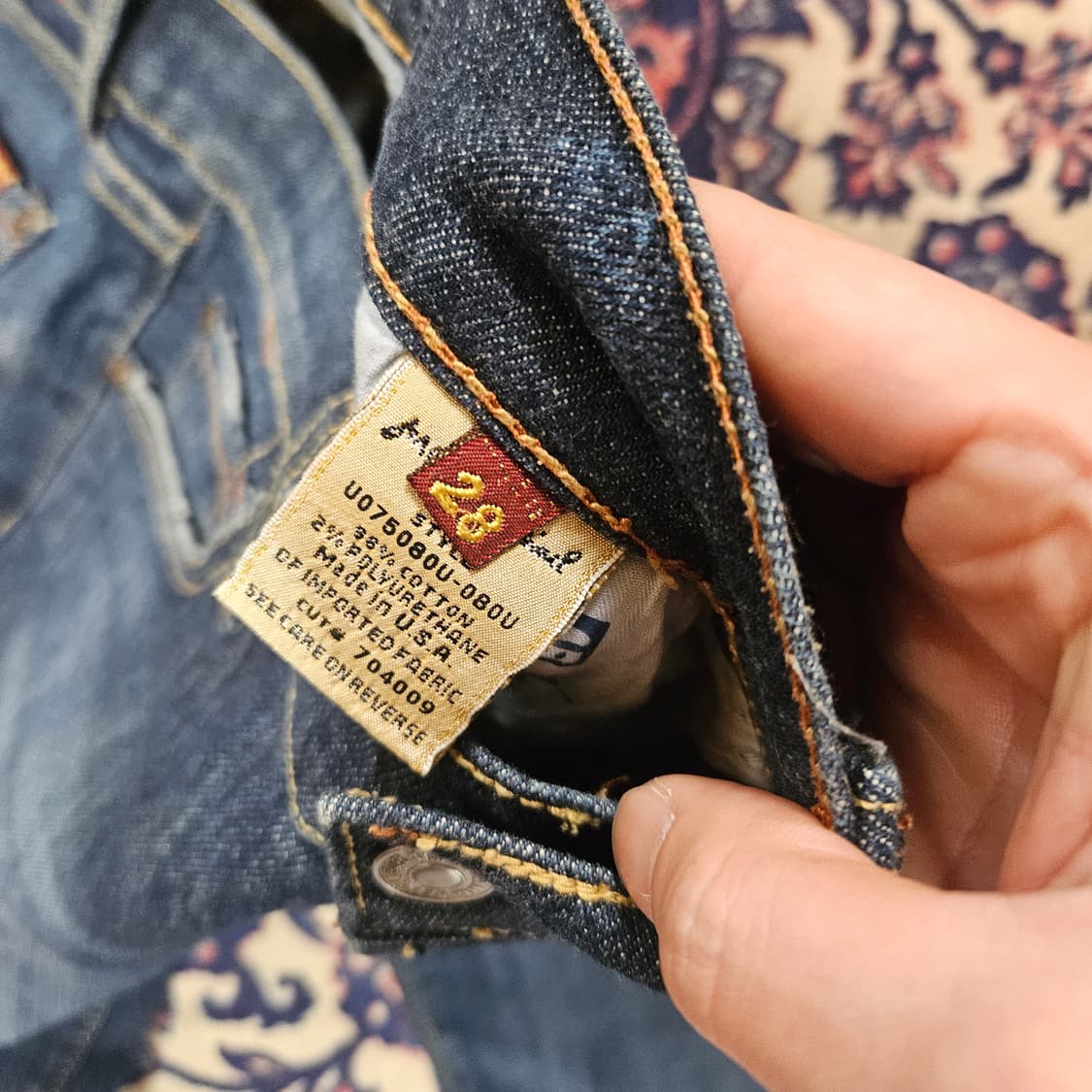 세븐진 포켓 펄 세미 부츠컷 데님 청바지 28  상품이미지7