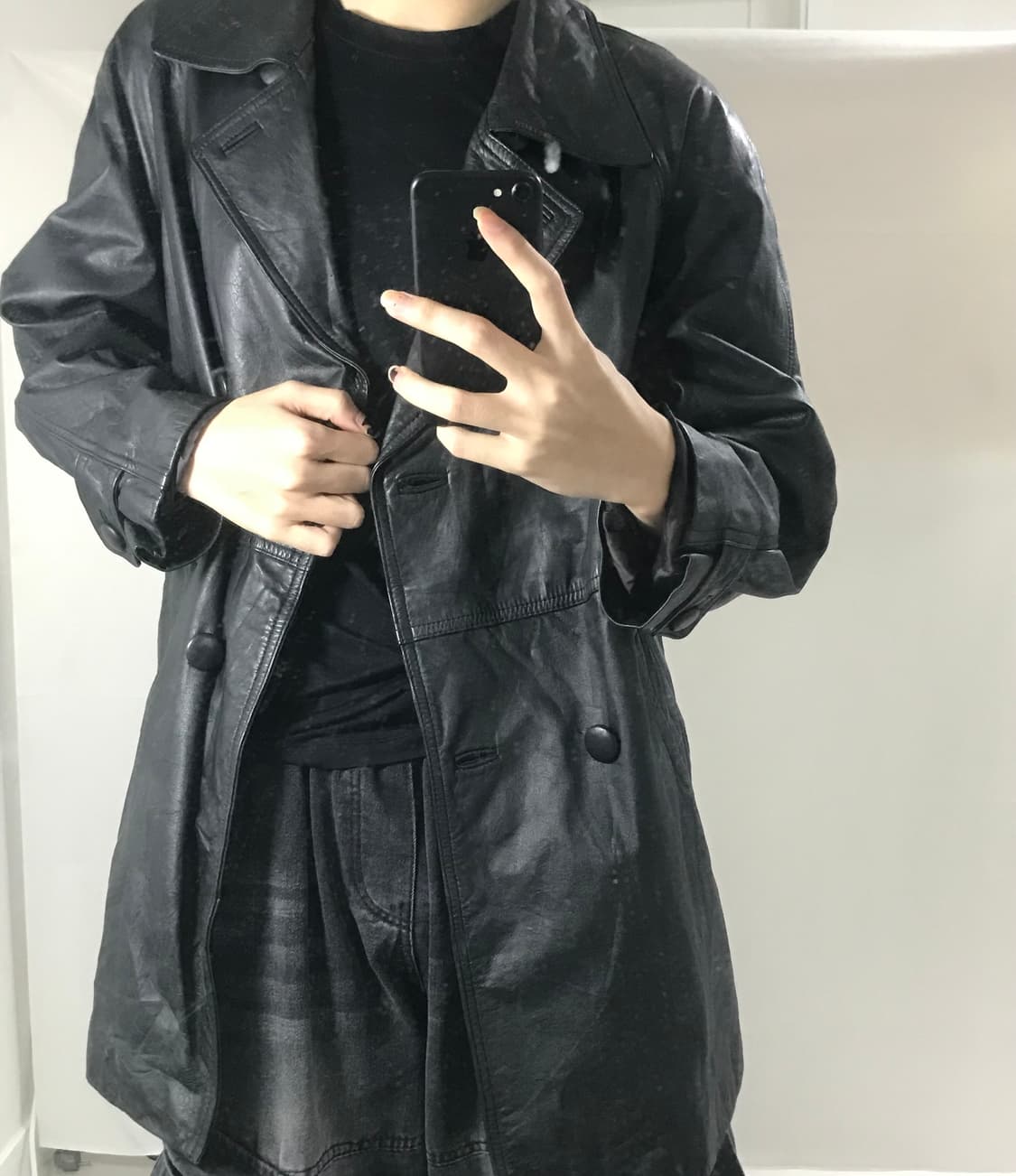 Vintage Black Leather Field Jacket 상품이미지1