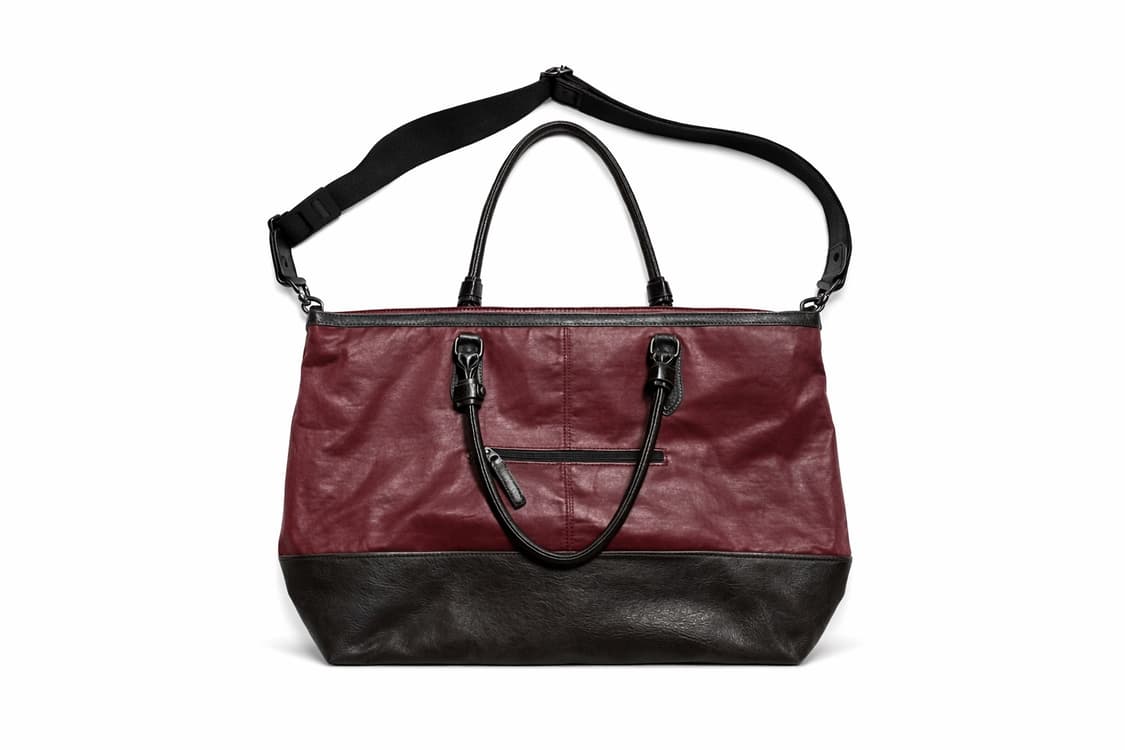 JPN 00s 일본 빈티지 Art Berg Y2K 도쿄 투톤 레더 토트백 상품이미지2