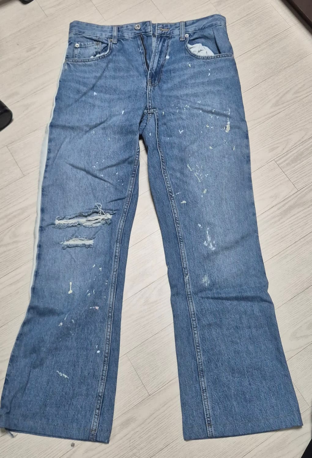 자라(ZARA) 페인팅 데미지 워싱 데님 팬츠 - 30사이즈 상품이미지2